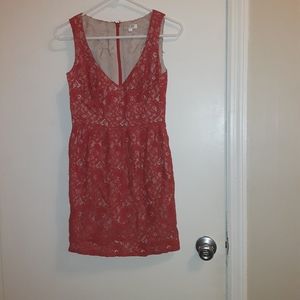 Coral lace dress